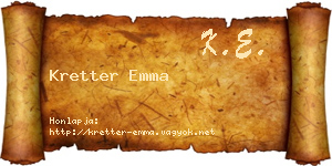 Kretter Emma névjegykártya